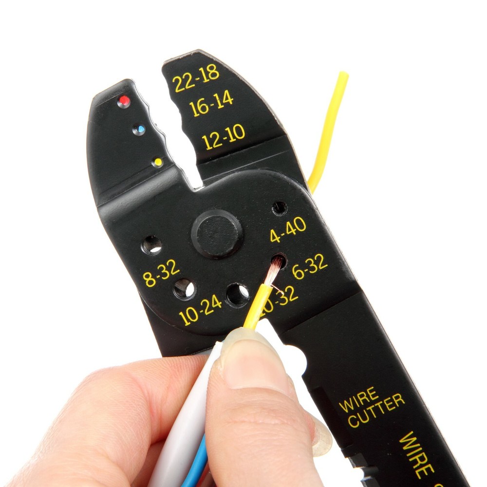 Wire Cable Stripper / Crimper Tool with 25 Piece Cable Terminal Connectors Set