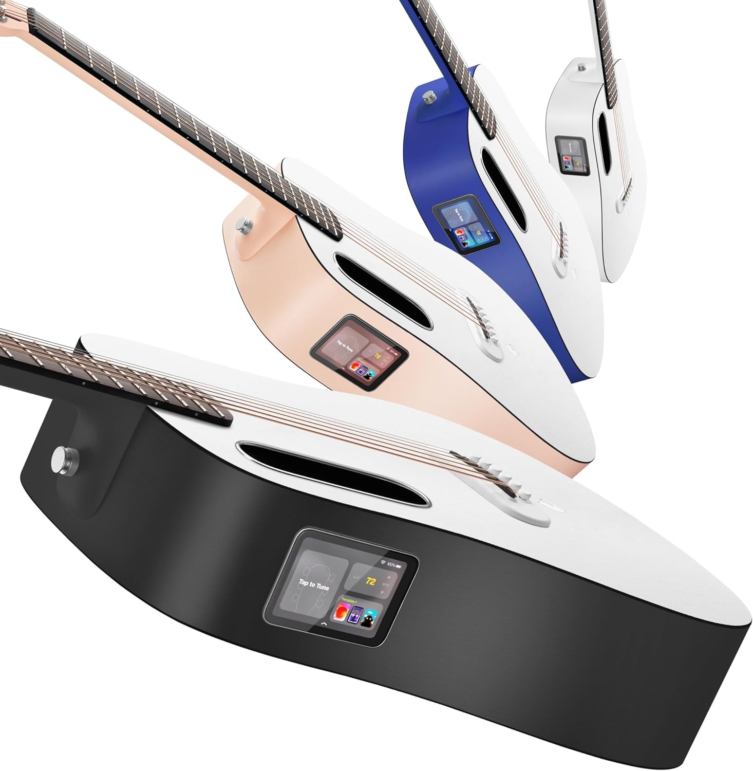 LAVA 36" Acoustic Smart Electric Guitar with 6 Strings, Nightfall & Frost White