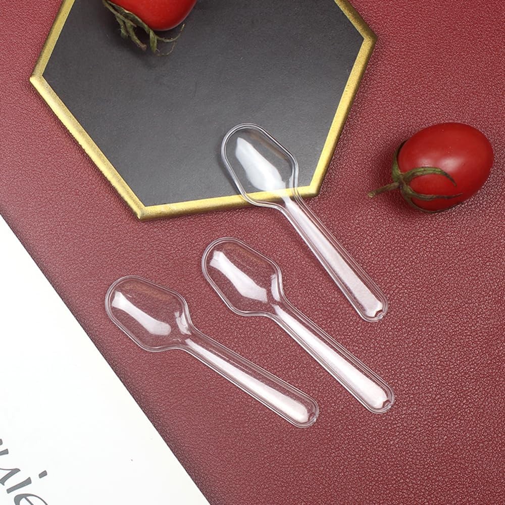 1000 PCS Clear Spoons, Mini Plastic Sampling Spoons for Dessert Yogurt Party