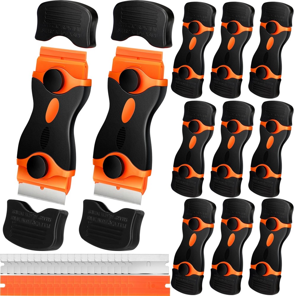 WILLBOND 72 Pcs Double Razor Blade Scraper Tool Set 12 2 in 1 Razor...