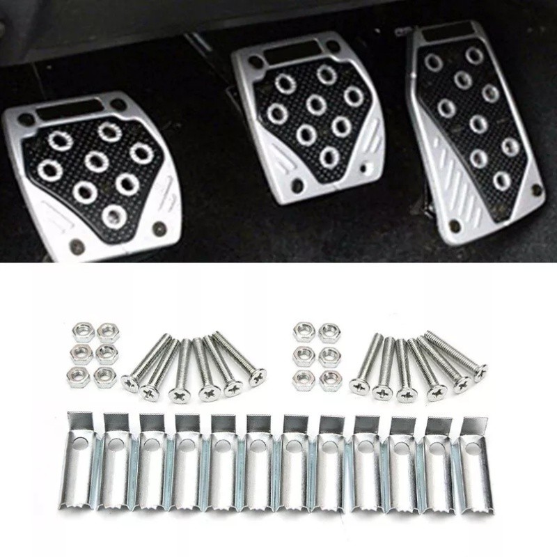 3PCS Non-slip Car Pedal Pads Aluminum Auto Manual Transmission Brake Pad Cover
