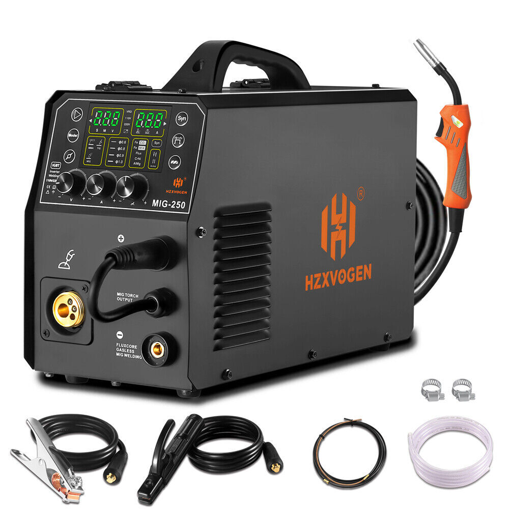 HZXVOGEN Aluminum MIG Welder Welding Machine 110/220V 250A 6in1 Dual Voltage USA