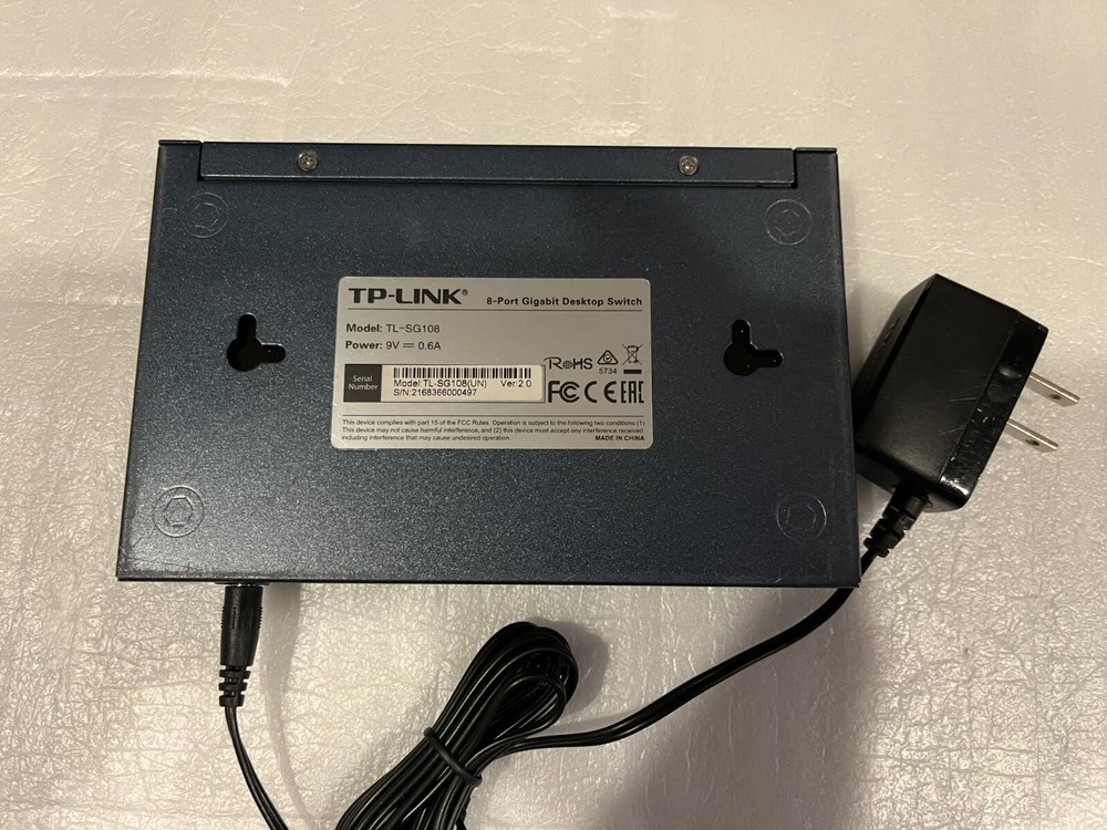 TP-Link 8 Port Gigabit Desktop Switch, Model TL-SG108
