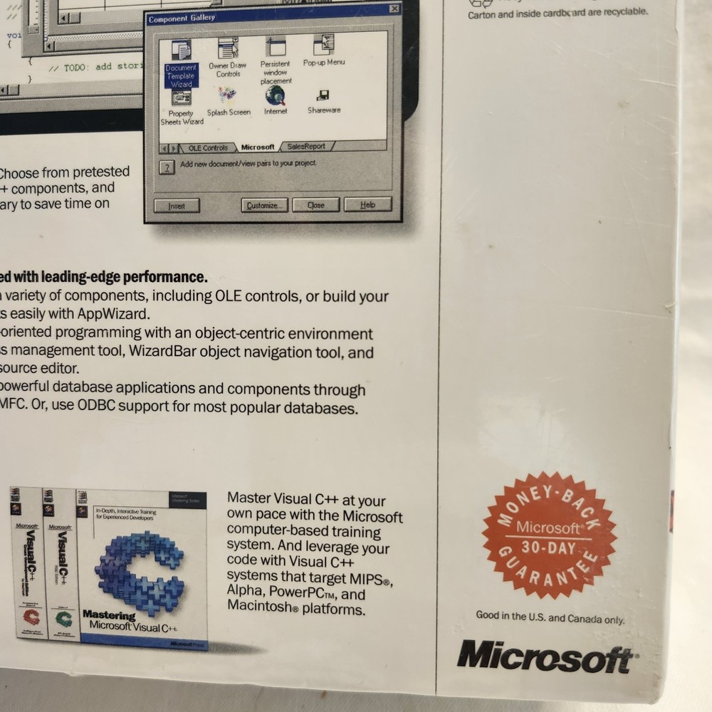 Microsoft Visual C++ Version 4.0 PC CD-ROM for Windows 95/NT 1995 Professional