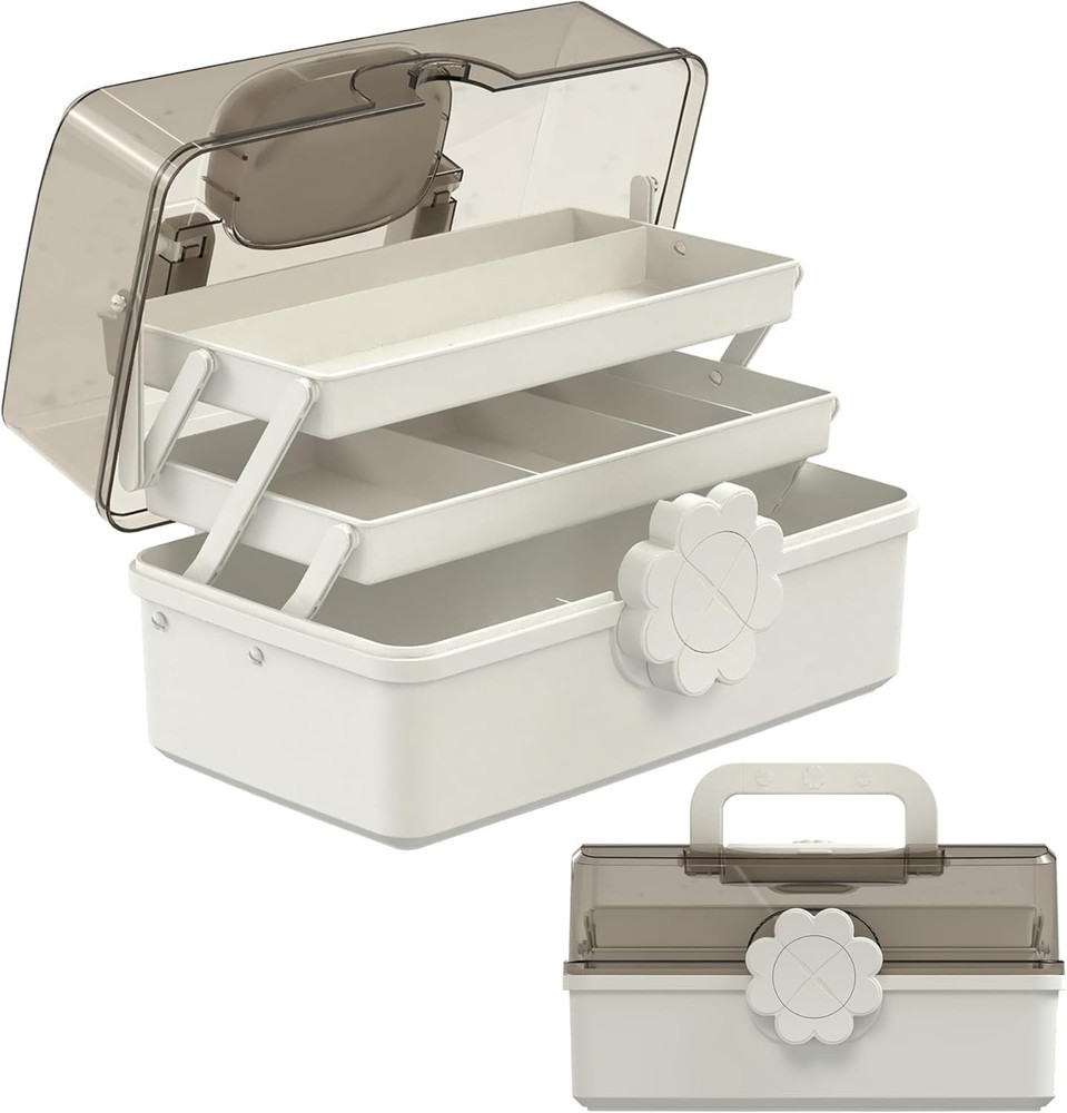 Covetree Hair Accessories Organizer with Handle, Lockable Three-Layer Multipu...