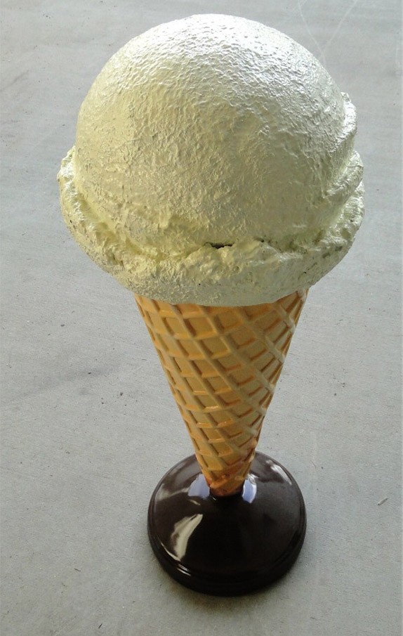 French Vanilla Ice Cream Cone Standing Shop Display Floor Sign 3 Ft