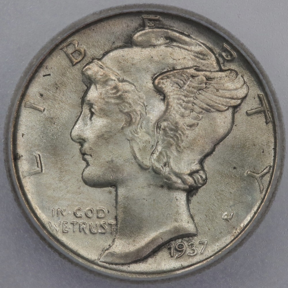 1937 10c Mercury Dime - ICG MS 66 FB