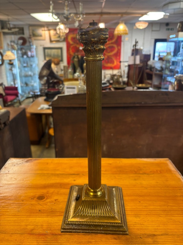 Antique Brass Corinthian Column Table Lamp Base