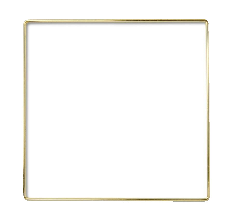 Metal Shape Square for Macrame ~ 12 inch ~ Gold