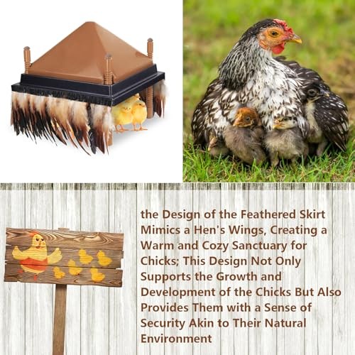 6.5FT Feathers for Chick Brooder Heating Plate,Warm and Secure As 2Pcs 6.5FT