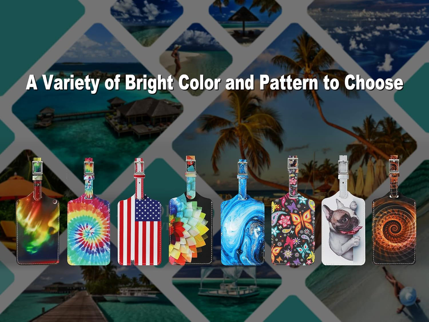 4 Pack Luggage Tag for Suitcases TSA Approved, Leather Suitcase Tags Identifiers