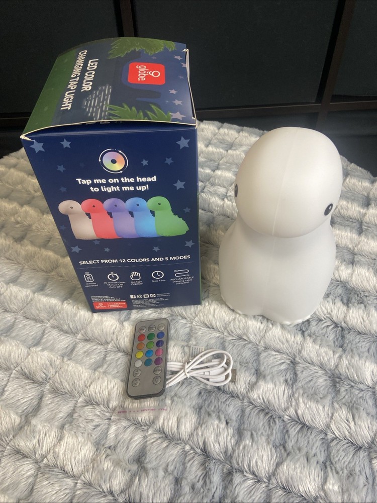 Globe Brontosaurus - Rechargeable LED Color Changing Tap Light w/Remote - Night