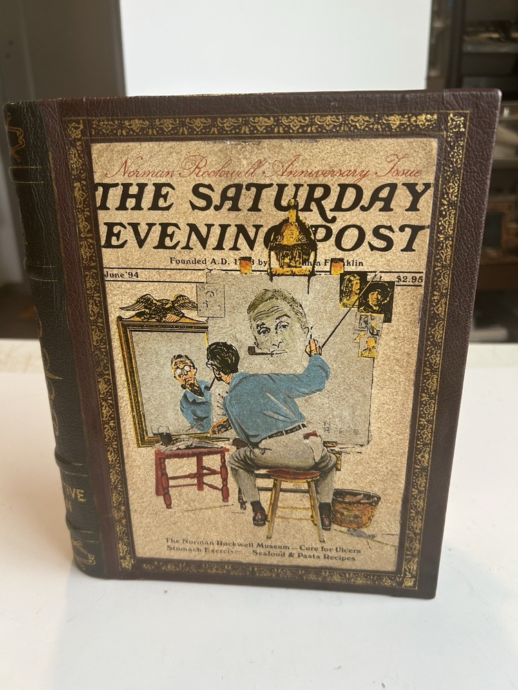 NORMAN ROCKWELL CLOCK INSIDE BOOK BY RIDGEWAY