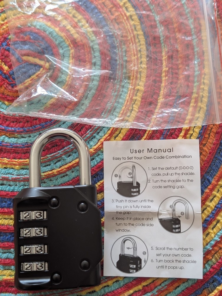 Programable Padlock! Brand NEW! Never Used! Easy to program 4 Combination Lock!