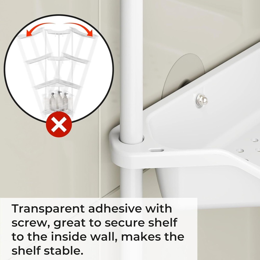 4 Tier Floor Standing Shower Caddy - Splicing Rustproof Corner Shelf Organizer