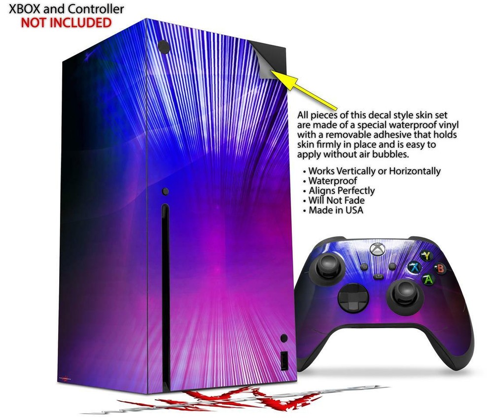 Skins XBOX Series X Console Controller Bent Light Blueish