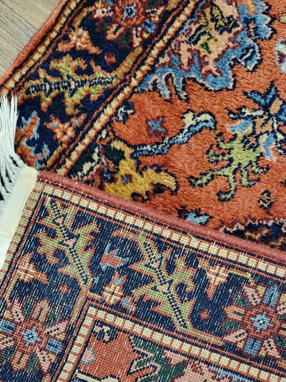 2'8×10ft Hand Knotted 100% Pure Wool Herize Design Runner Vintage Rub