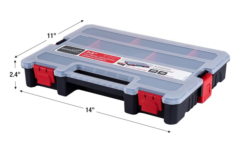 Small Parts Organizer Box – Stackable Hardware Storage Case with 20 Compartme...