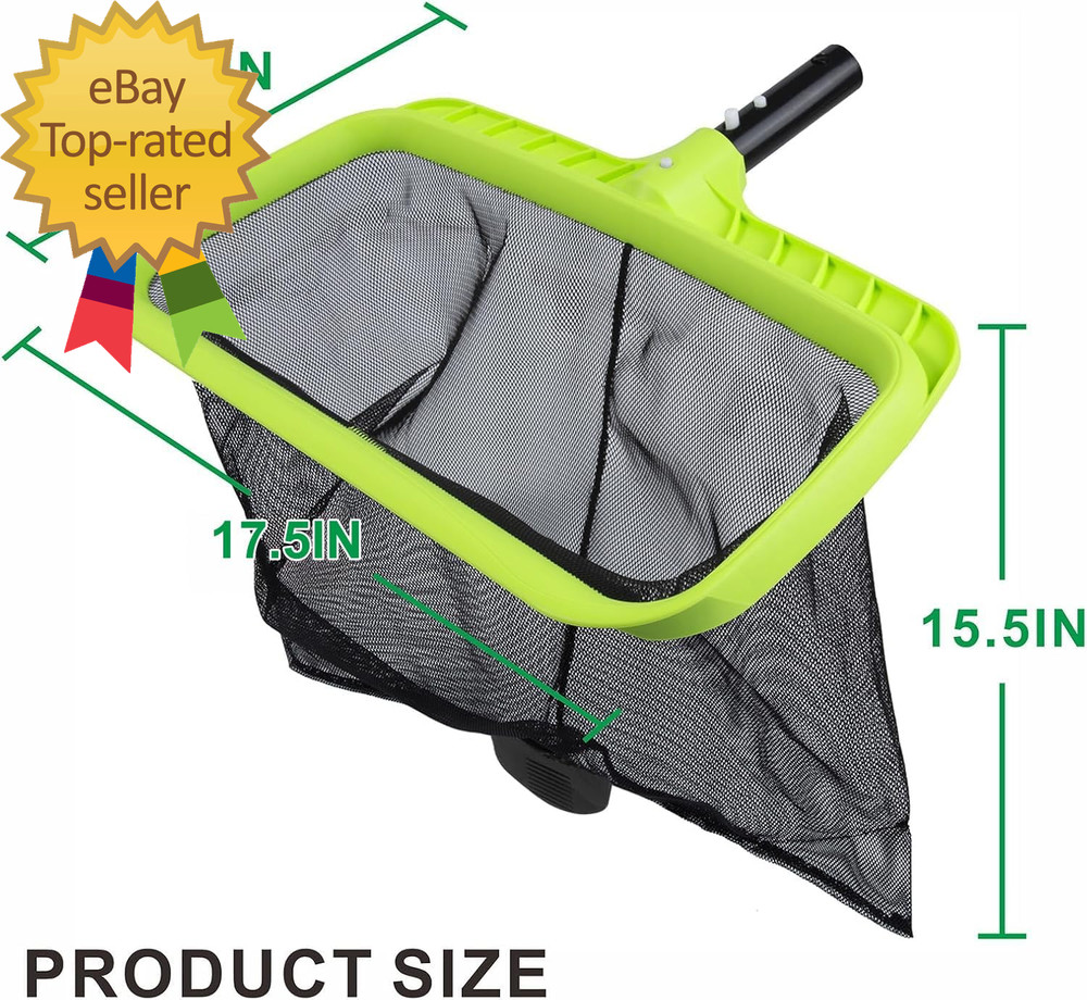 Swimming Pool Leaf Skimmer Net Reinforced Frame Deep Rake Net