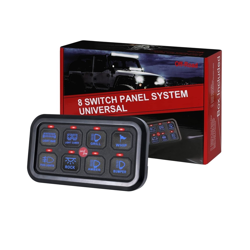 8 Gang Switch Panel, On-Off LED Multifunction Switch Panel Automatic Dimmable...