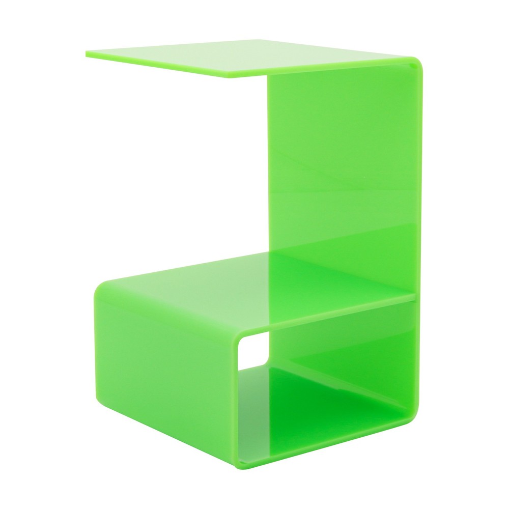 3-Tier Green Acrylic Side Table - Stylish Storage for Small Spaces