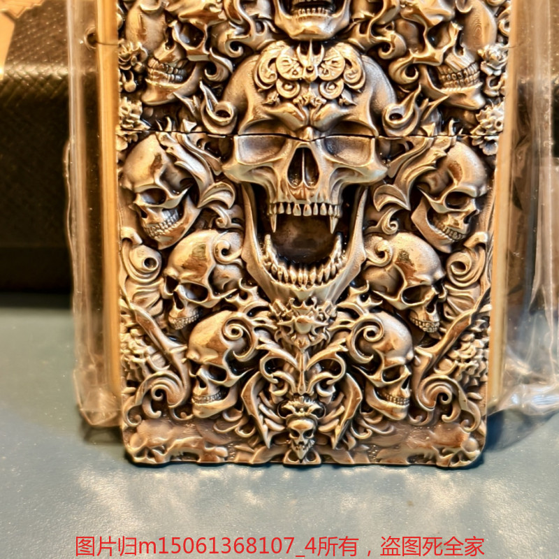 High Precision Brass Skull Lighter Emblem DIY Accessory Without Lighter