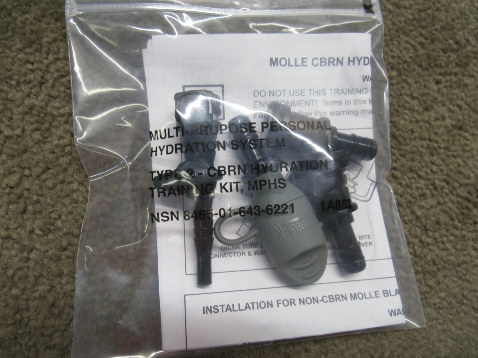 Camelbak Hydrolink Hydration Conversion Kit Bite Valve Foliage W/ Mask adapters