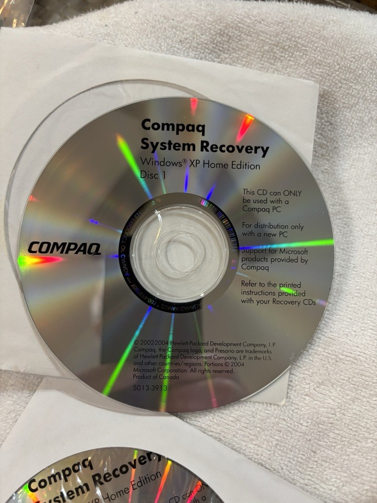 Compaq System Recovery Discs Windows XP Home - 2002-2004 - 7 discs