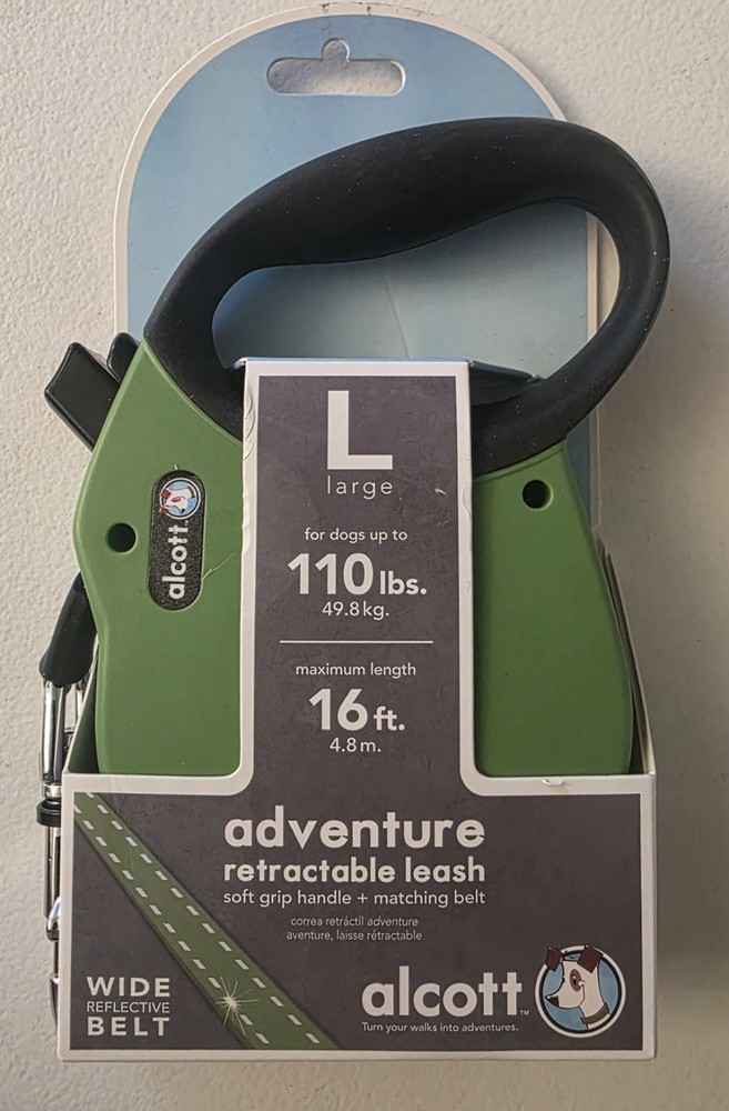 Alcott Expedition Retractable Leashes, Large, Green