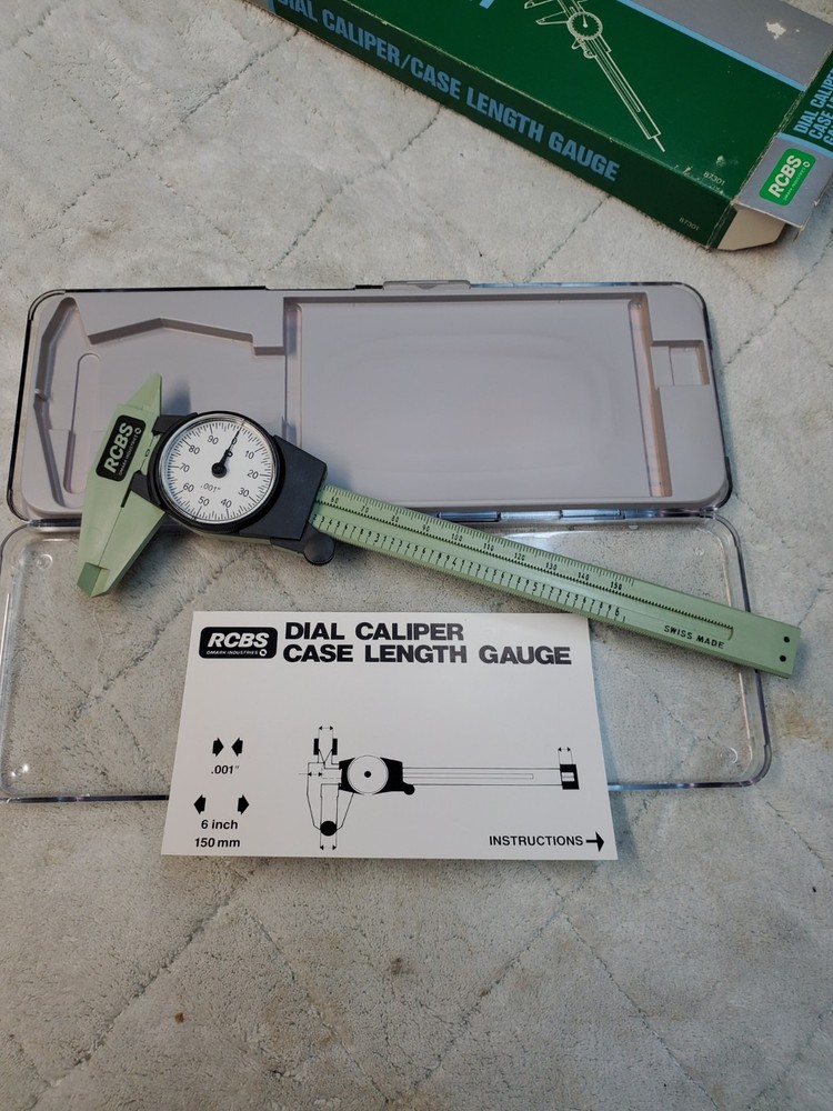 RCBS Dial Caliper Case Length Gauge 087301 Box And Paperwork