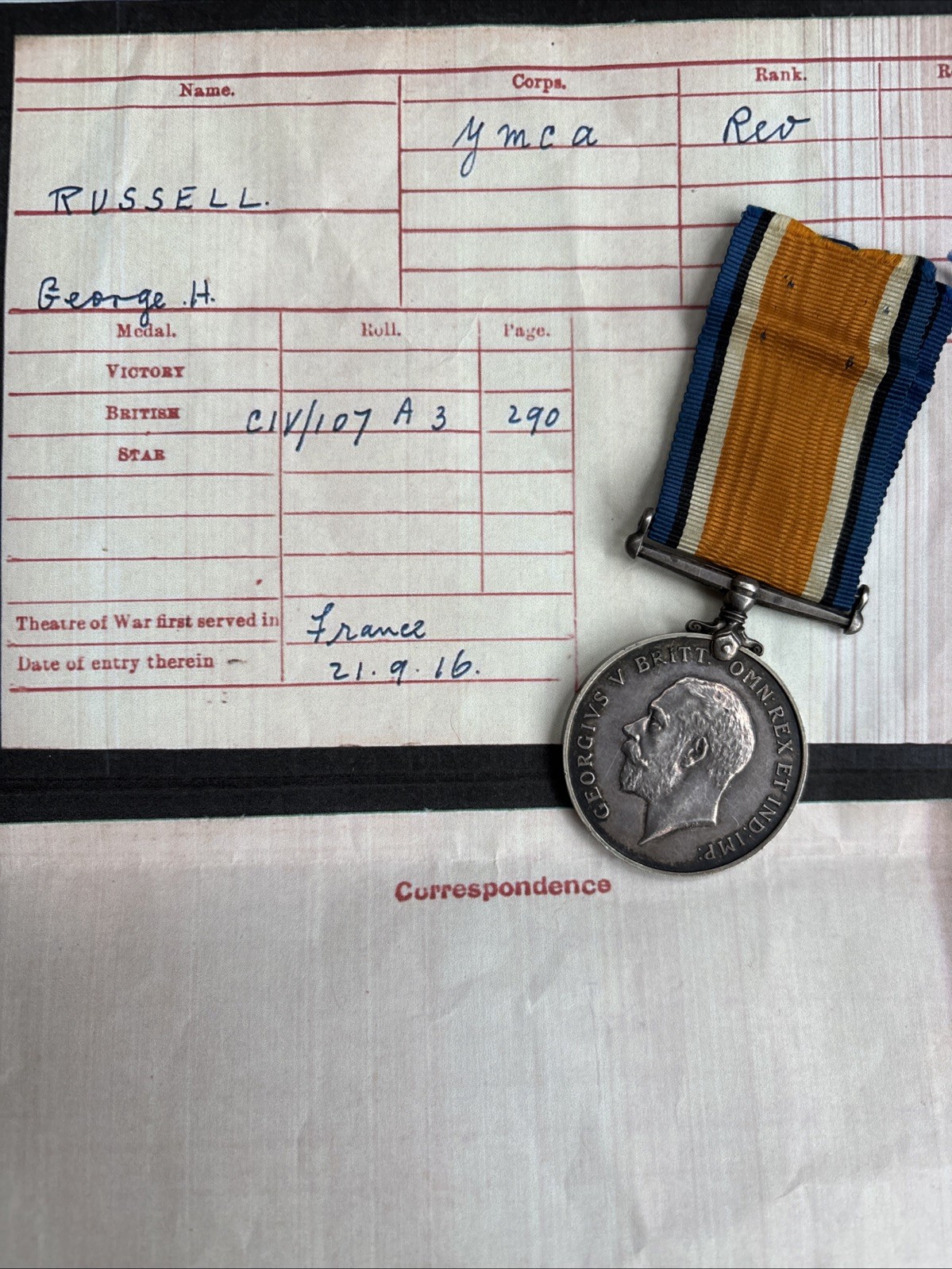Reverend Russell, Genuine First World War British War Medal.