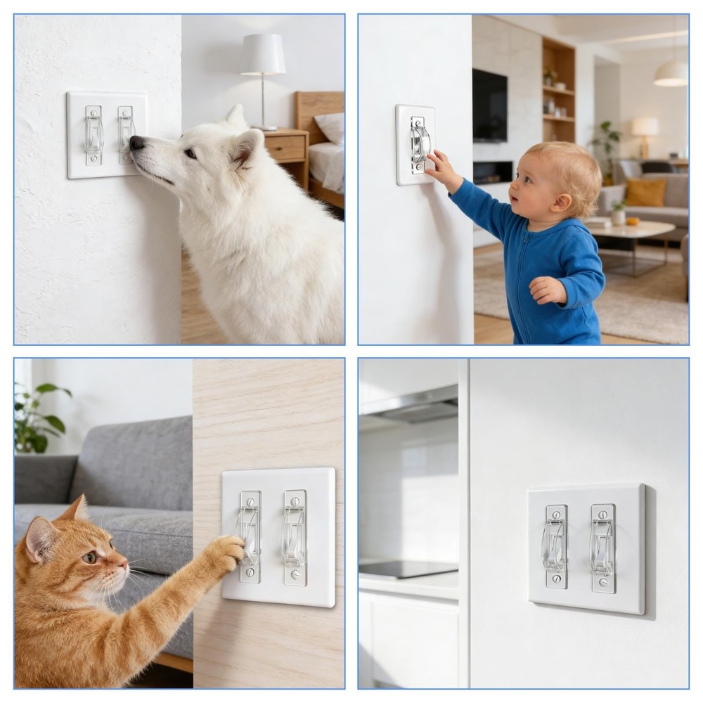Light Switch Cover Guard, 2 Pack Clear Light Switch Lock, Light Switch Guard,...
