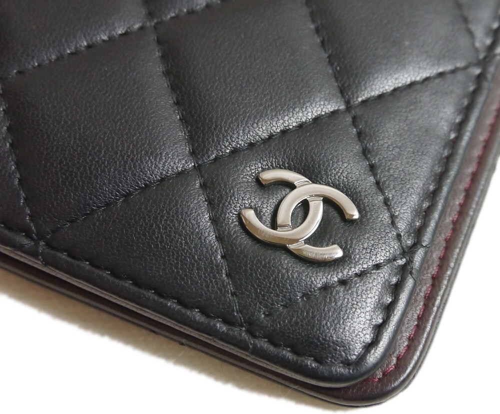 Authentic CHANEL Notebook cover lambskin COCO mark Leather #4174