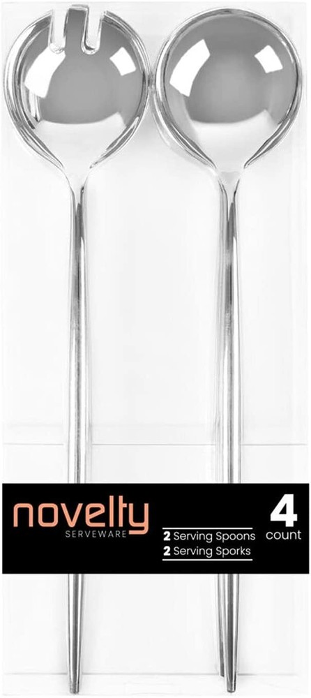 Novelty 13" Serving Spoon & Spork Silver for Parties Kitchen & Tableware