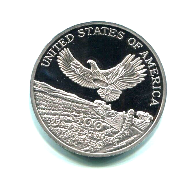 SPECTACULAR PLATINUM LAYERED $100 EAGLE, 2000 (COPY)
