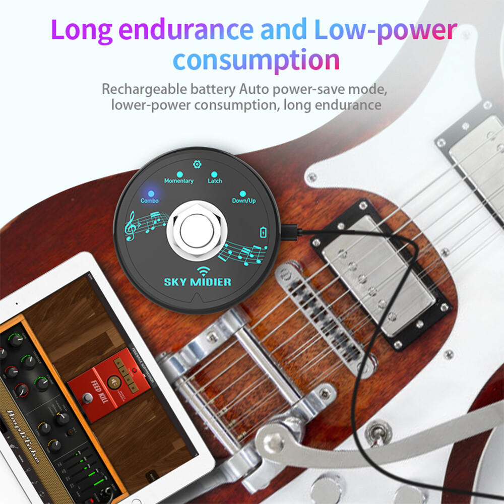 Wireless BT MIDI Foot Pedal MIDI Controller Software Effector Controller O7J7