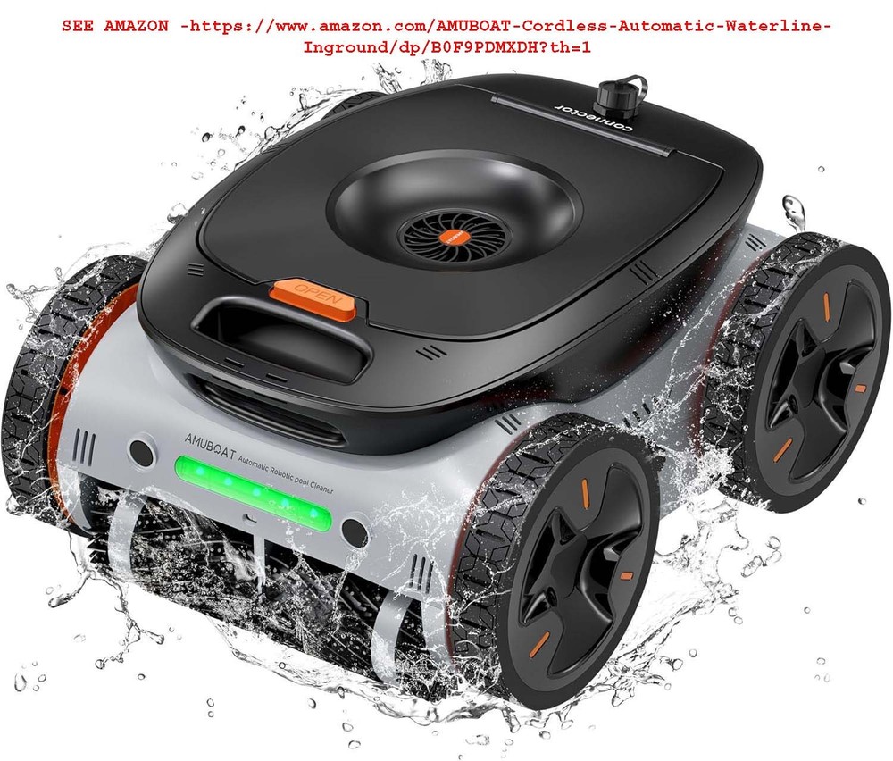 AMUBOAT Espier Robotic Pool Cleaner,Cordless Automatic Pool Vacuum