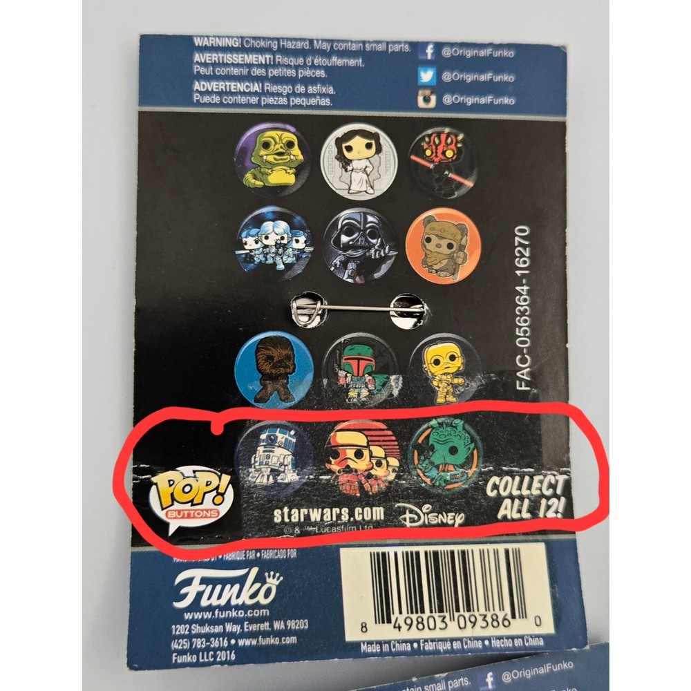 Four Star Wars Funko Pop Buttons