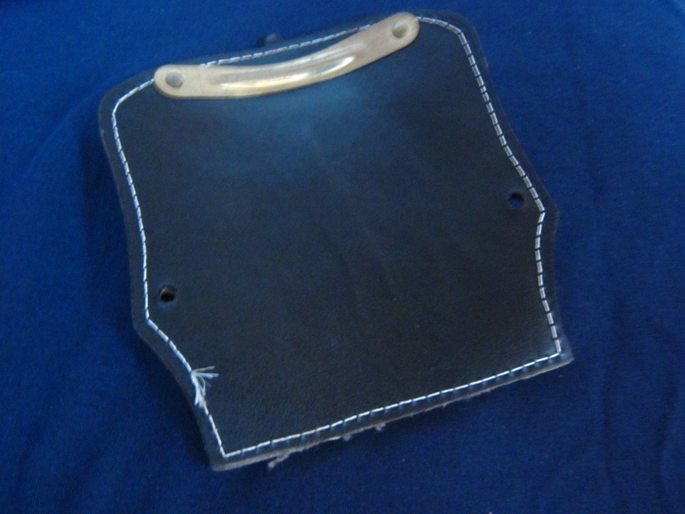 Older Leather Springwater 101 Chief Leather Fire Helmet Front Shield
