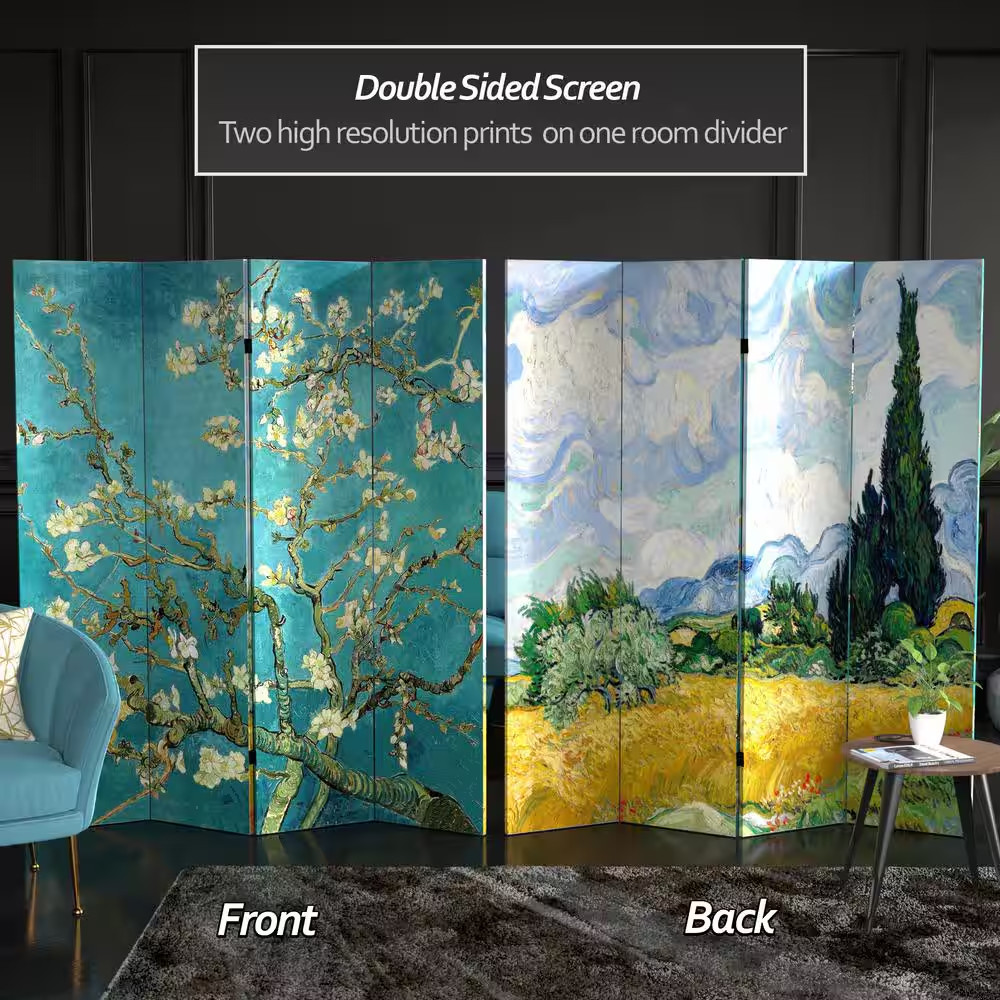 6 Ft. Printed 4-Panel Room Divider