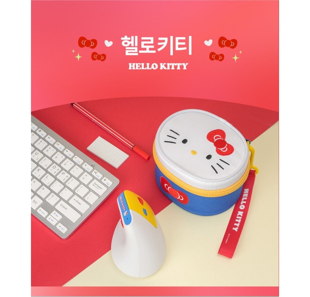 Sanrio Hello Kitty Vertical Mouse Wireless Silent Ergonomic Vertical Mouse+Pouch