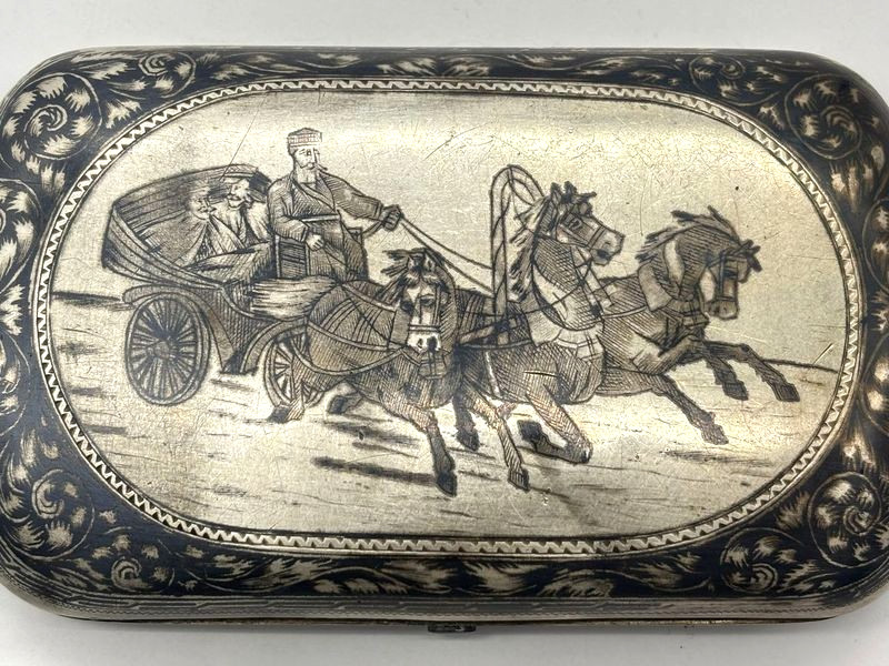 Russian Silver Niello Cigratte Case