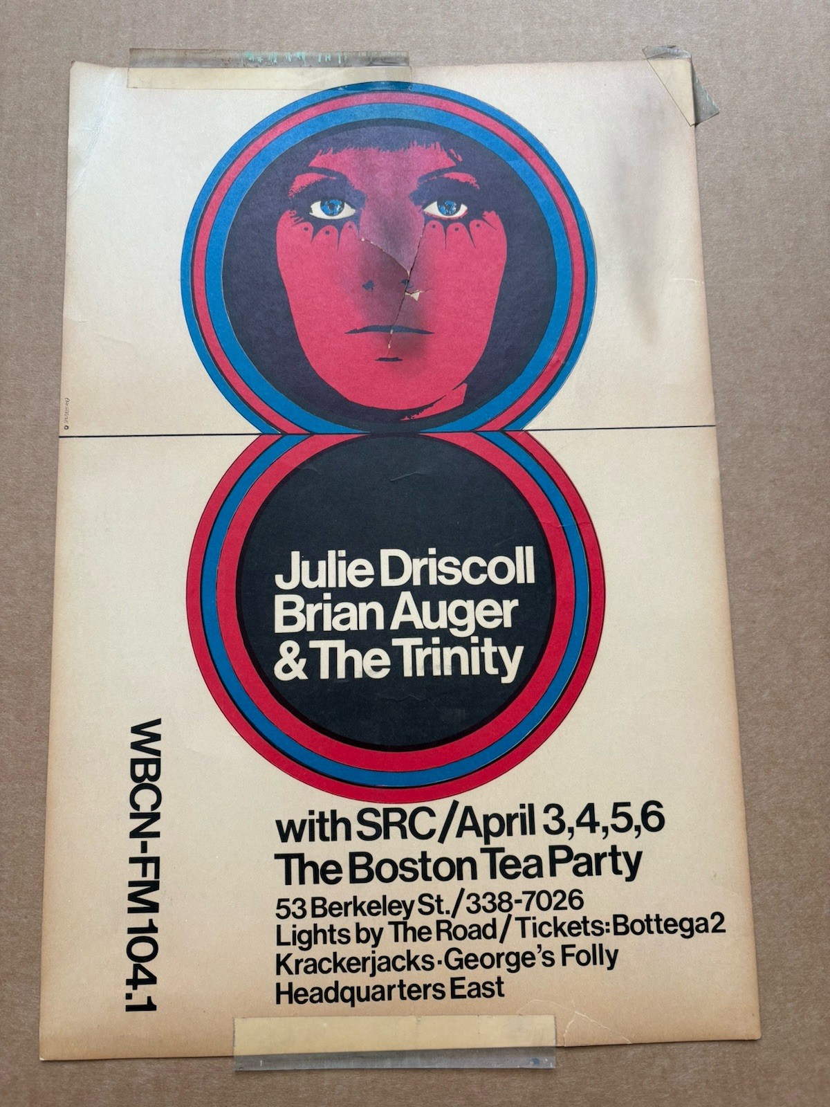 1969 Julie Driscoll Concert Poster At The Boston Tea Party First Print