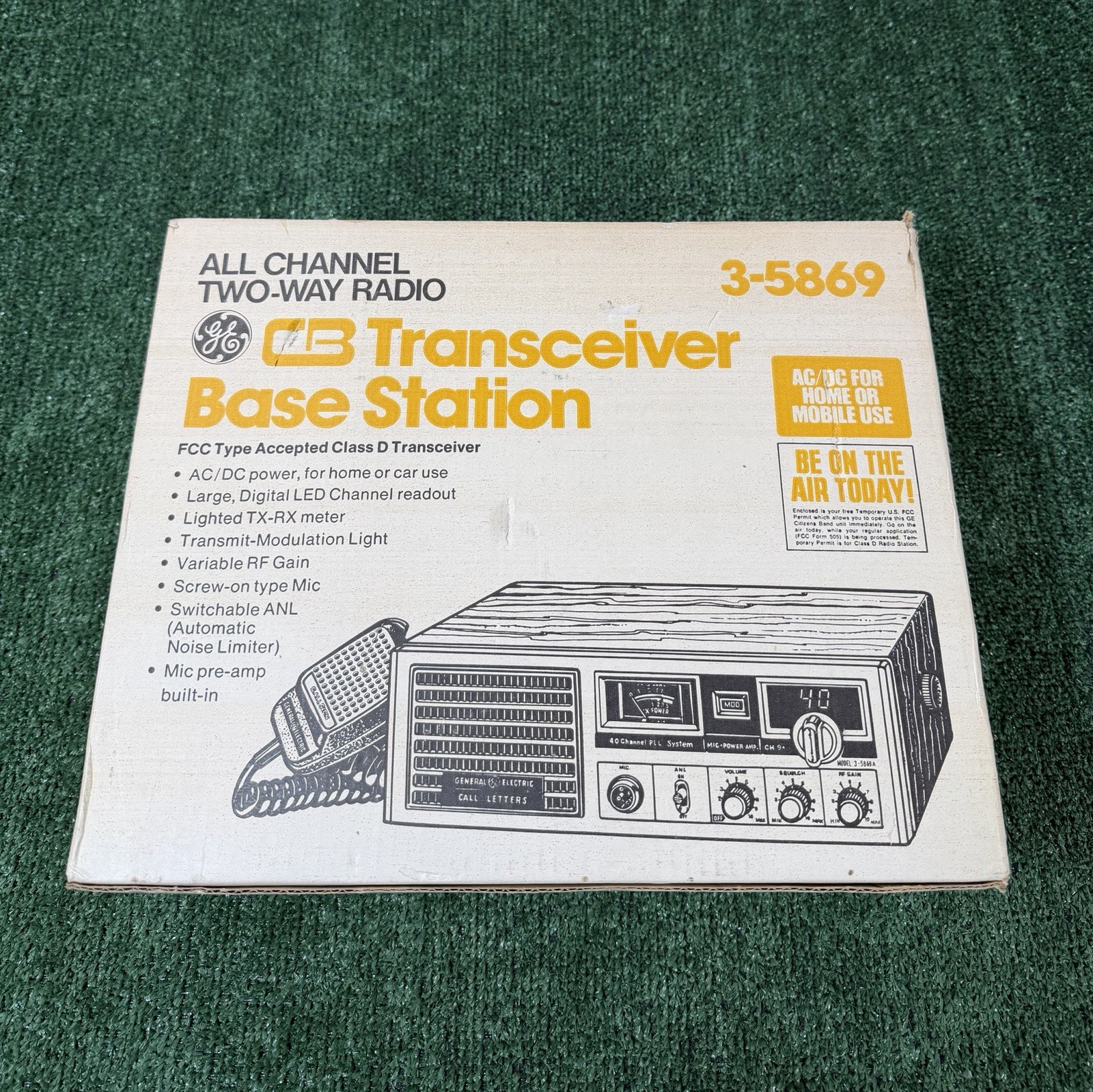 Vintage GE General Electric 3-5869a CB Radio 40 Channel PLL System NEAR MINT