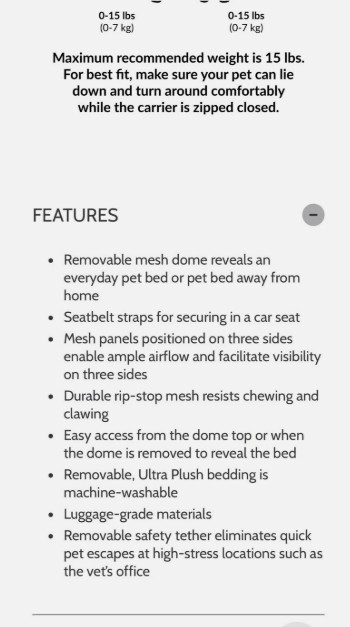 Sleepy Pod Mobile Pet Carrier Bed White Shoulder Strap Pets Up to 15 lb READ