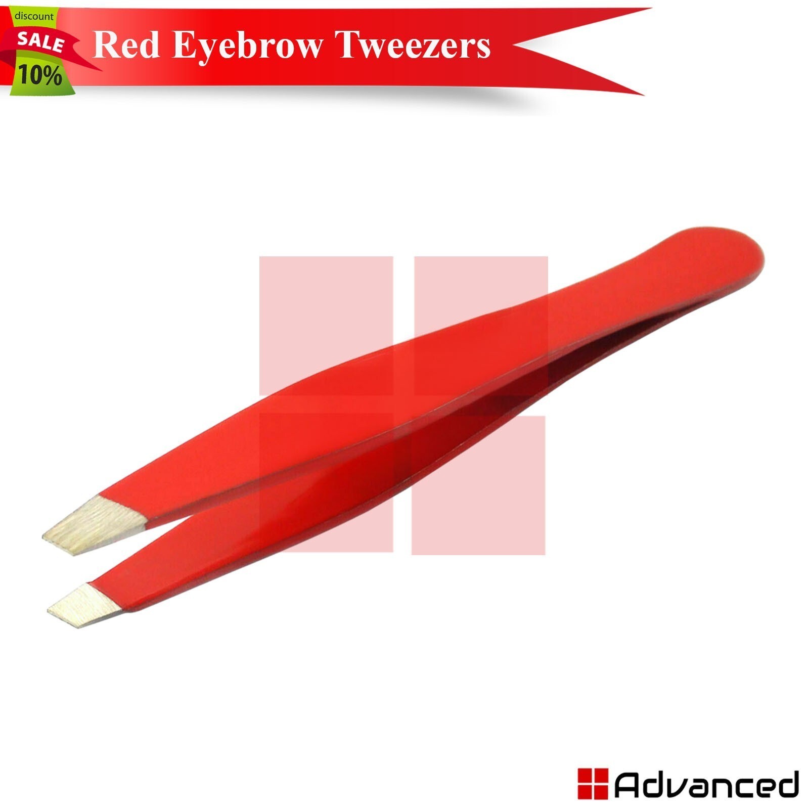 Precision Eyebrow Plucking Tweezer Set Slanted Tip Pink & Red Beauty Care Tools