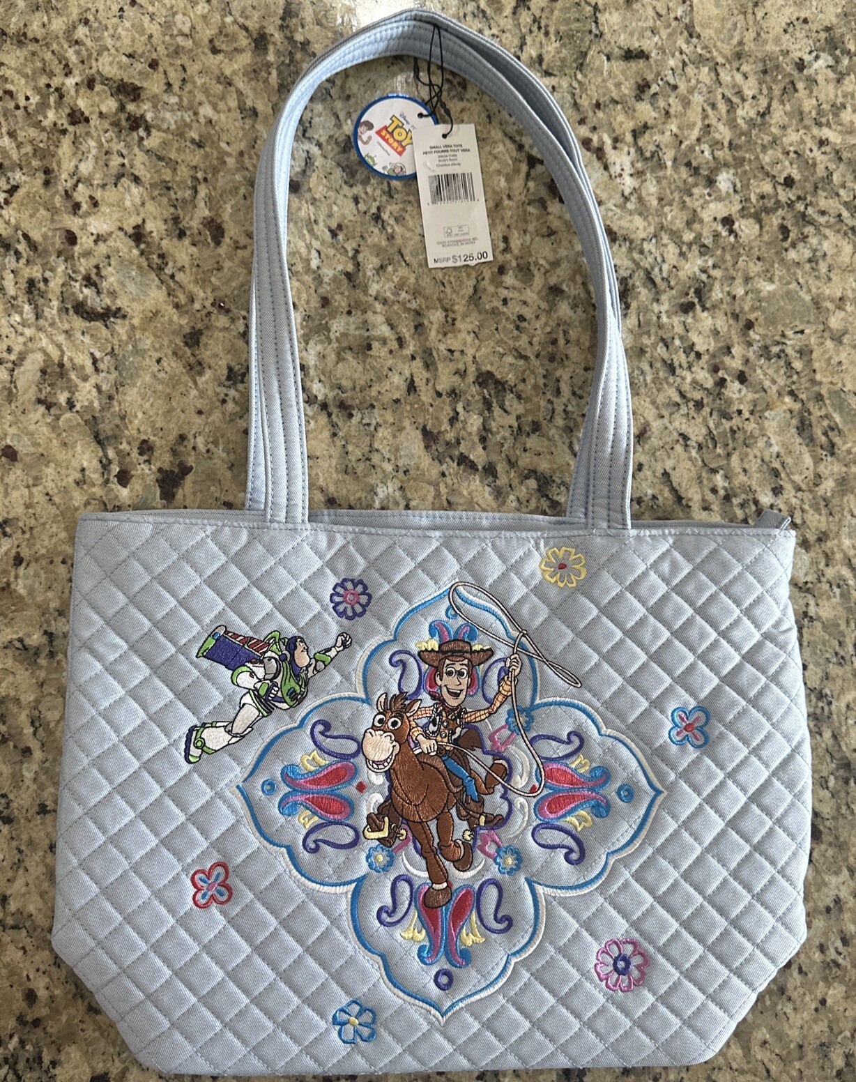 NWT Vera Bradley Disney Pixar TOY STORY ANDY’S ROOM Woody & Buzz SMALL VERA TOTE