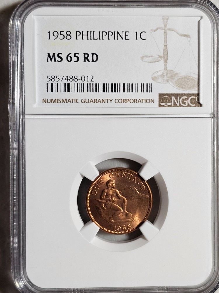Philippines 1 Centavo 1958 NGC MS 65 RD