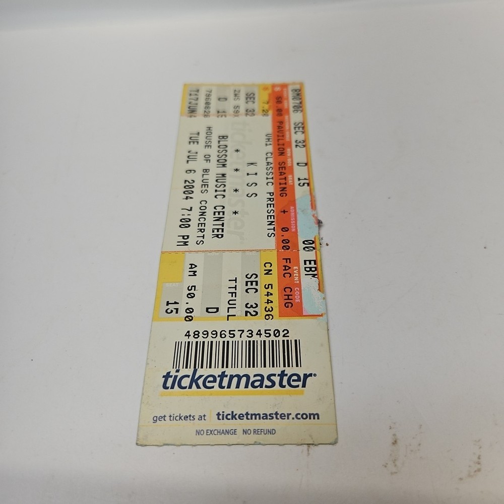 Kiss Concert Ticket 2004 Blossom Music Center