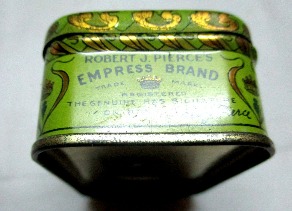 Tin Museum Empress Brand Robert J Pierce's Tablets Great graphics empty EUC